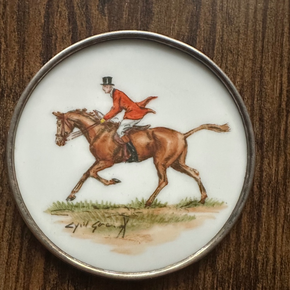 CYRIL GORAINOFF Abercrombie and Fitch Horse Milk Coaster Hand Painted & Signed